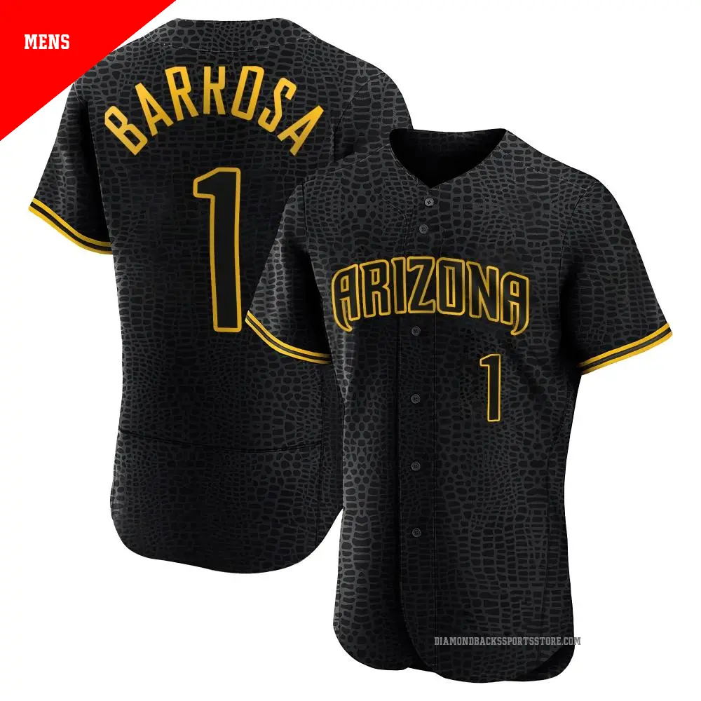Men's ＃1 Jorge Barrosa Arizona Diamondbacks Black Authentic Snake Skin City Jersey