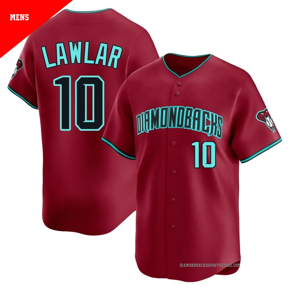 Men's ＃10 Jordan Lawlar Arizona Diamondbacks Red Limited Alternate Jersey