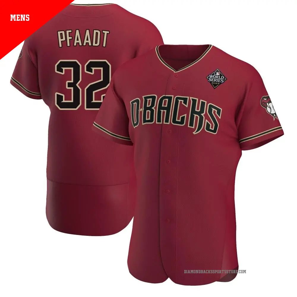 Men's ＃32 Brandon Pfaadt Arizona Diamondbacks Authentic Crimson Alternate 2023 World Series Jersey