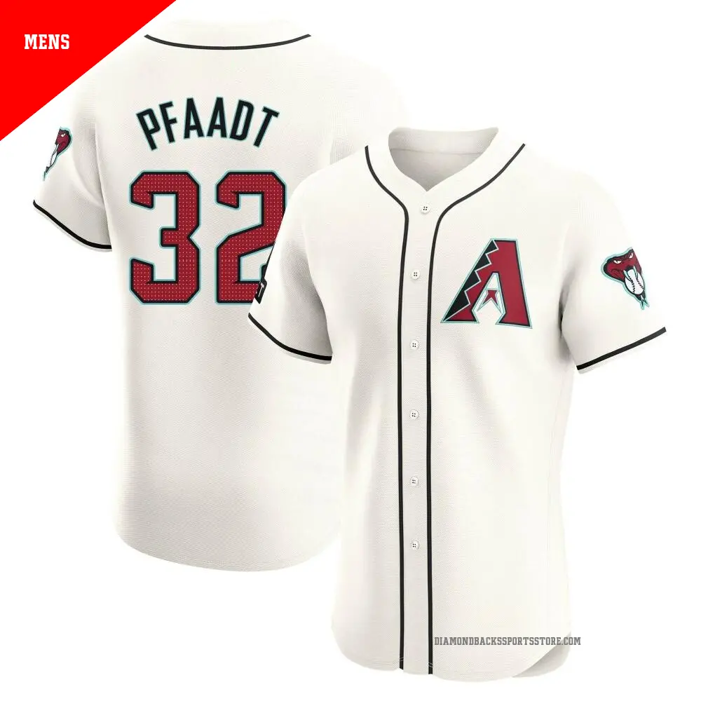 Men's ＃32 Brandon Pfaadt Arizona Diamondbacks Cream Elite Home Patch Jersey