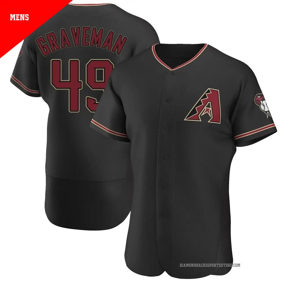 Men's ＃49 Kendall Graveman Arizona Diamondbacks Black Authentic Alternate Jersey