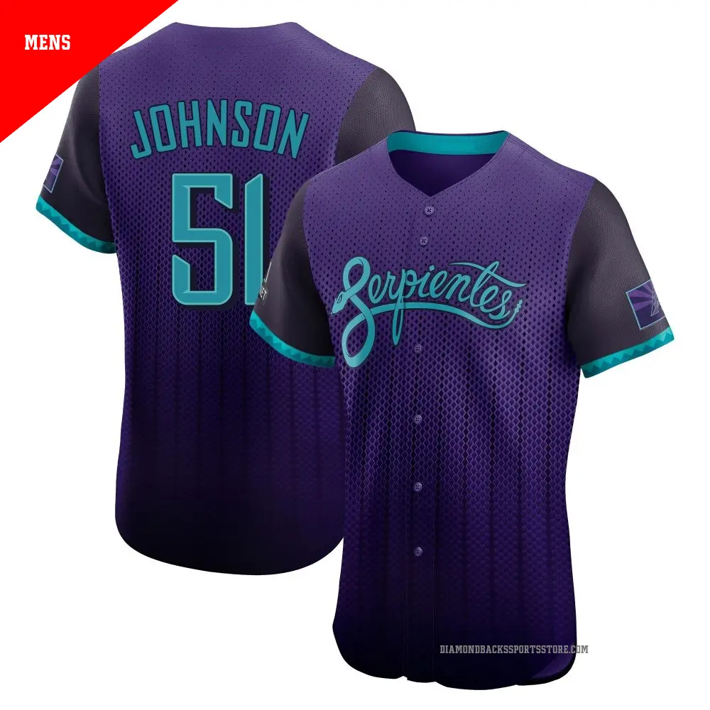 Men's ＃51 Randy Johnson Arizona Diamondbacks Purple Elite 2025 City Connect Jersey