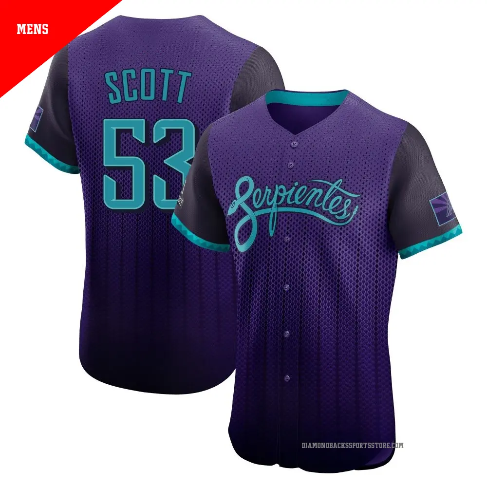 Men's ＃53 Tayler Scott Arizona Diamondbacks Purple Elite 2025 City Connect Jersey