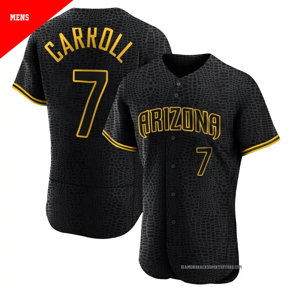 Men's ＃7 Corbin Carroll Arizona Diamondbacks Black Authentic Snake Skin City Jersey