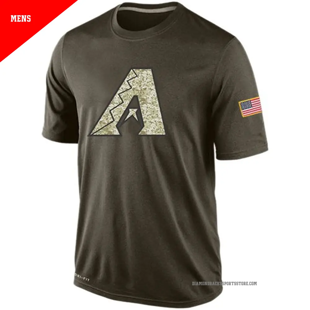 Men's Arizona Diamondbacks Olive Dri-Fit Salute To Service KO Performance T-Shirt