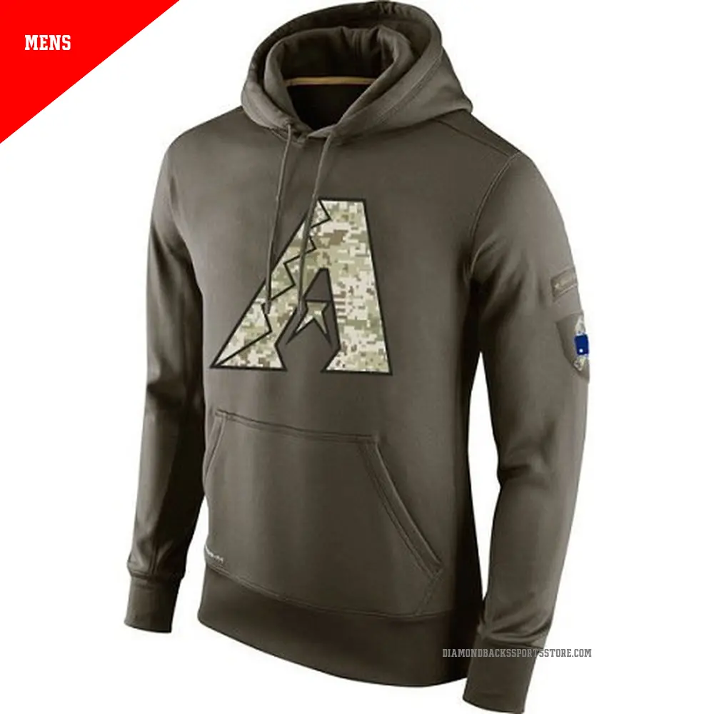 Men's Arizona Diamondbacks Olive Salute to Service KO Performance Hoodie