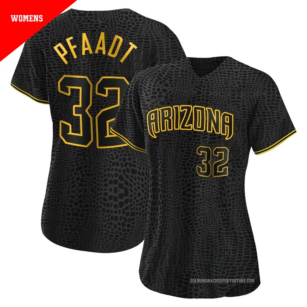 Women's ＃32 Brandon Pfaadt Arizona Diamondbacks Black Authentic Snake Skin City Jersey