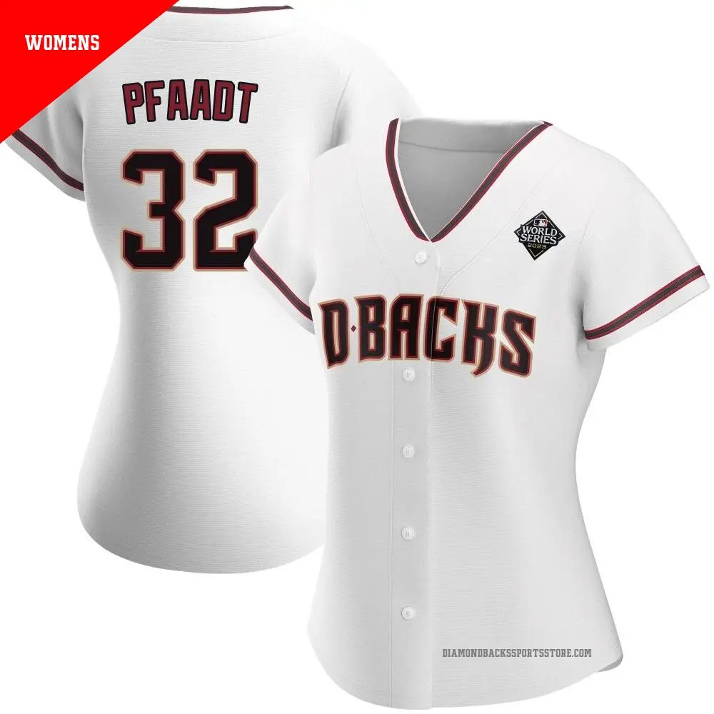 Women's ＃32 Brandon Pfaadt Arizona Diamondbacks White Replica Home 2023 World Series Jersey