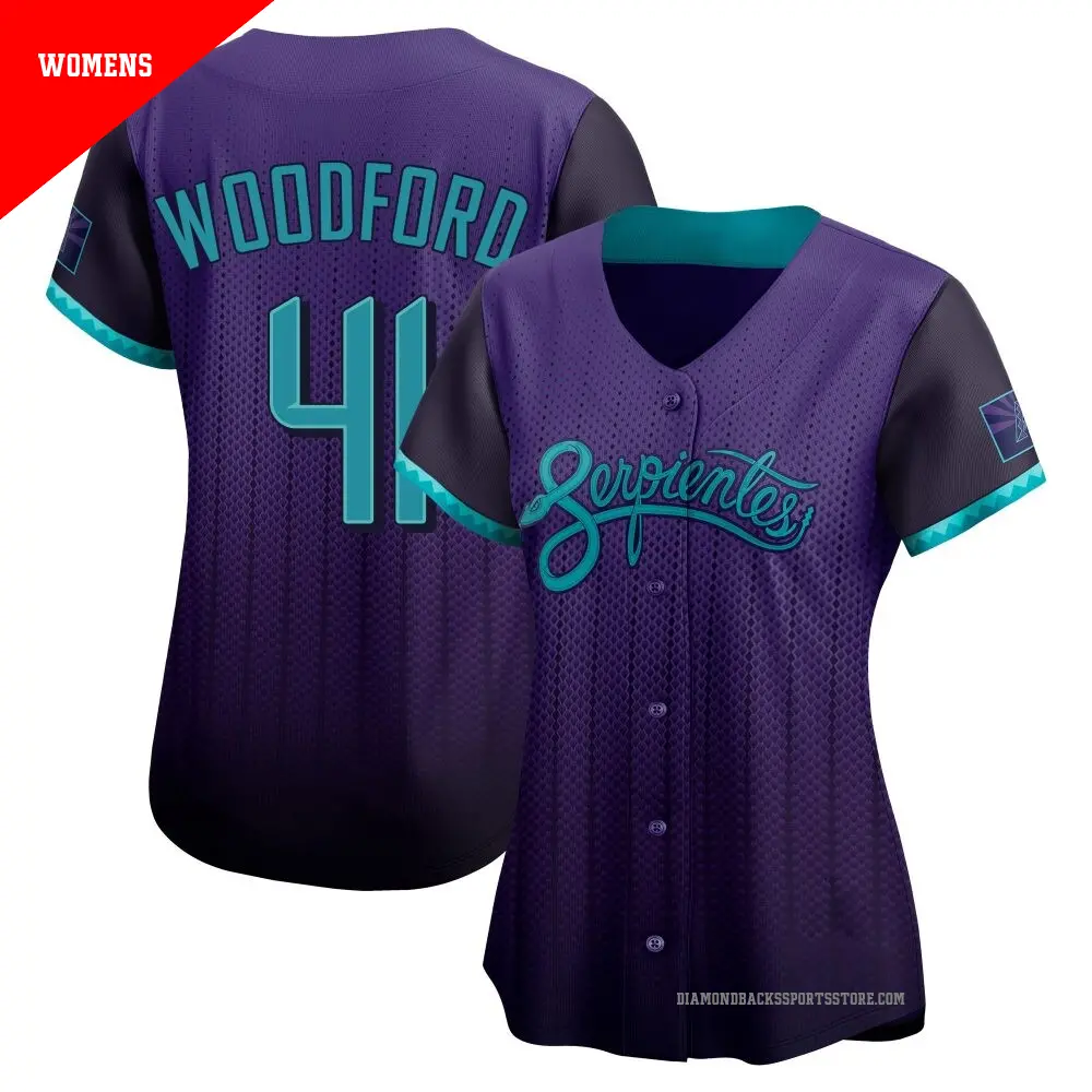 Women's ＃41 Jake Woodford Arizona Diamondbacks Purple Limited 2025 City Connect Jersey