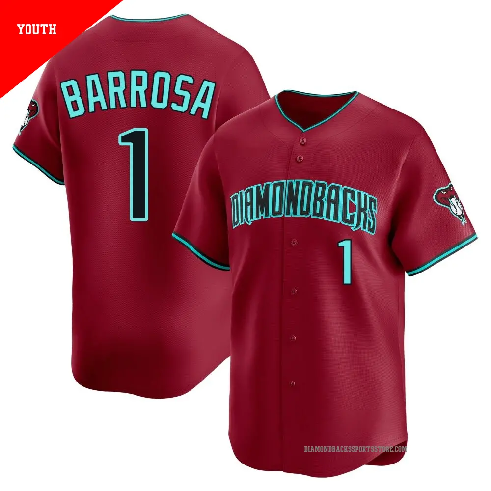 Youth ＃1 Jorge Barrosa Arizona Diamondbacks Red Limited Alternate Jersey