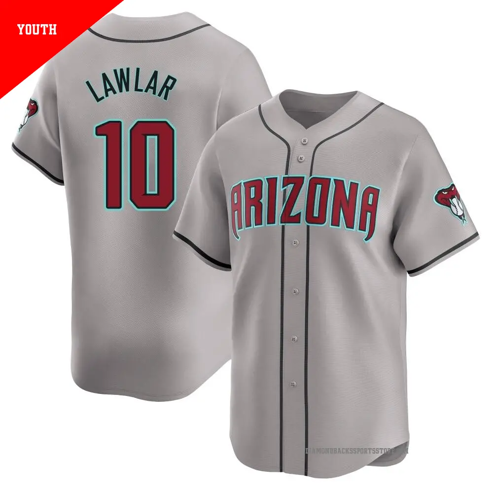 Youth ＃10 Jordan Lawlar Arizona Diamondbacks Gray Limited Away Jersey