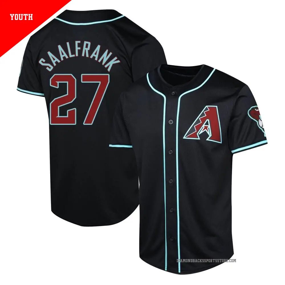 Youth ＃27 Andrew Saalfrank Arizona Diamondbacks Black Limited Alternate Jersey