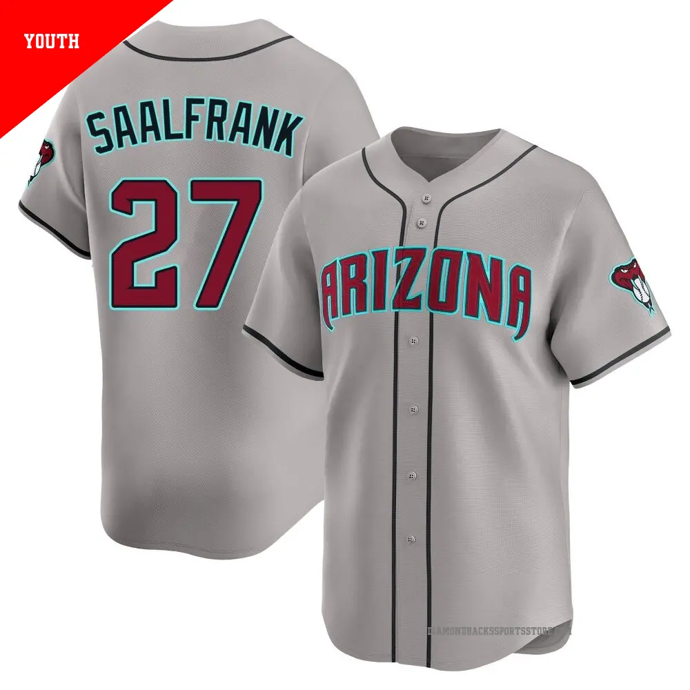 Youth ＃27 Andrew Saalfrank Arizona Diamondbacks Gray Limited Alternate Jersey