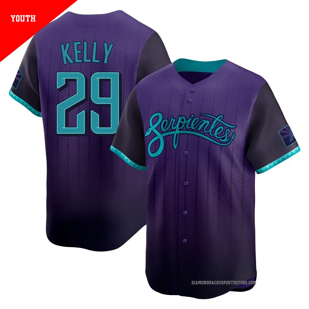 Youth ＃29 Merrill Kelly Arizona Diamondbacks Purple Limited 2025 City Connect Jersey