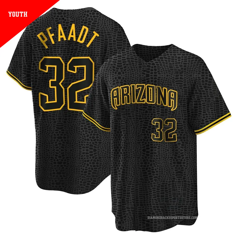Youth ＃32 Brandon Pfaadt Arizona Diamondbacks Black Replica Snake Skin City Jersey
