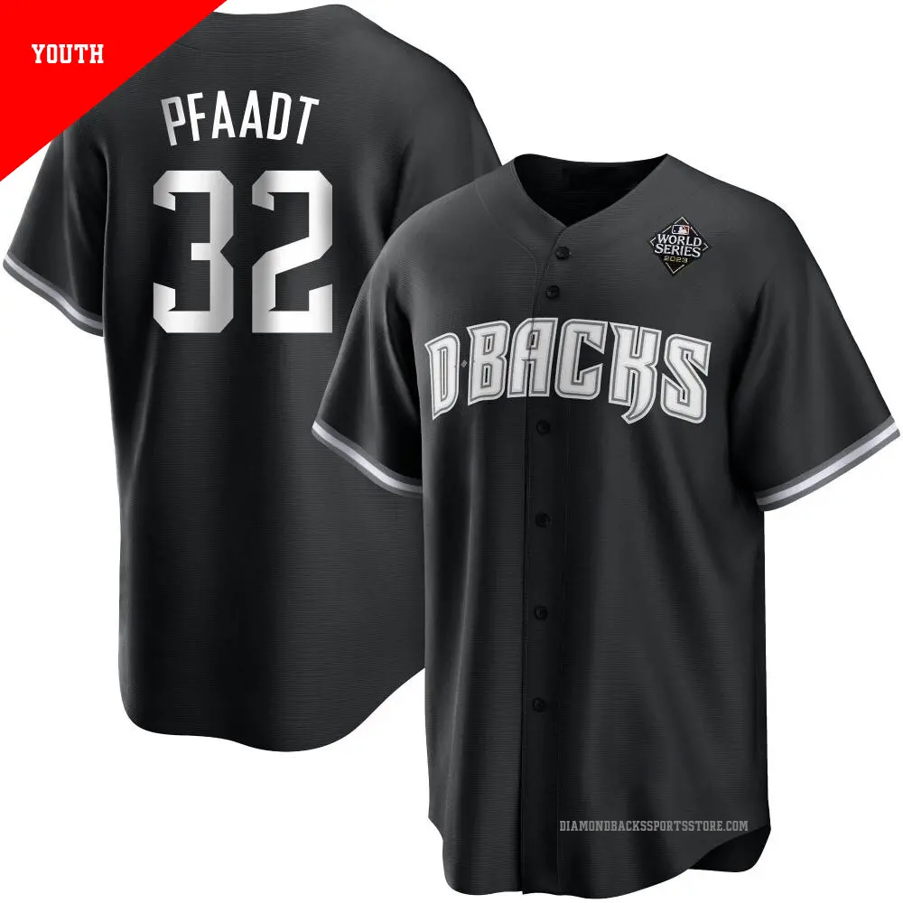 Youth ＃32 Brandon Pfaadt Arizona Diamondbacks White Replica Black 2023 World Series Jersey