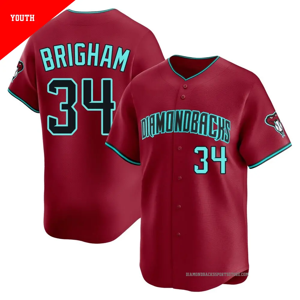 Youth ＃34 Jeff Brigham Arizona Diamondbacks Red Limited Alternate Jersey