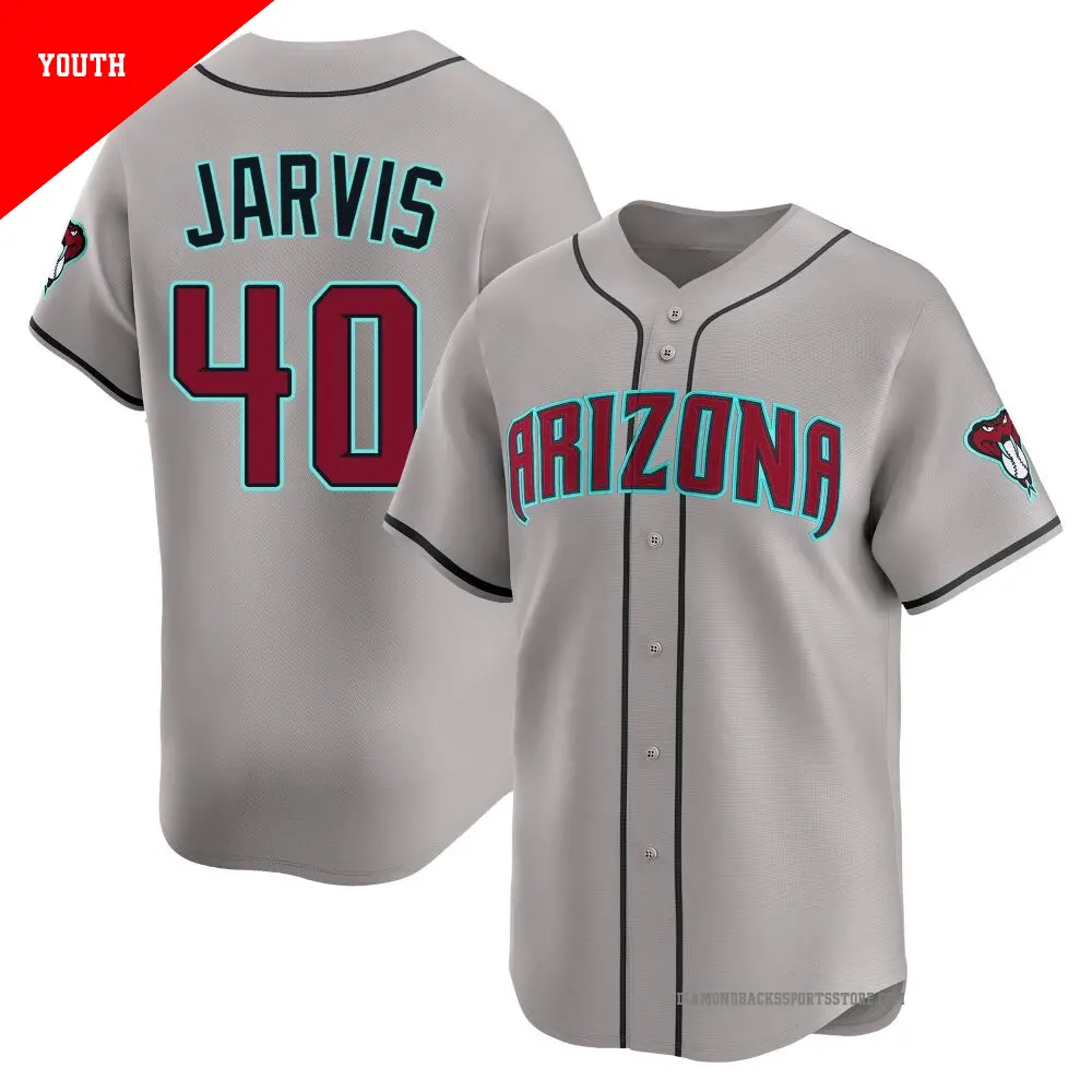 Youth ＃40 Bryce Jarvis Arizona Diamondbacks Gray Limited Alternate Jersey