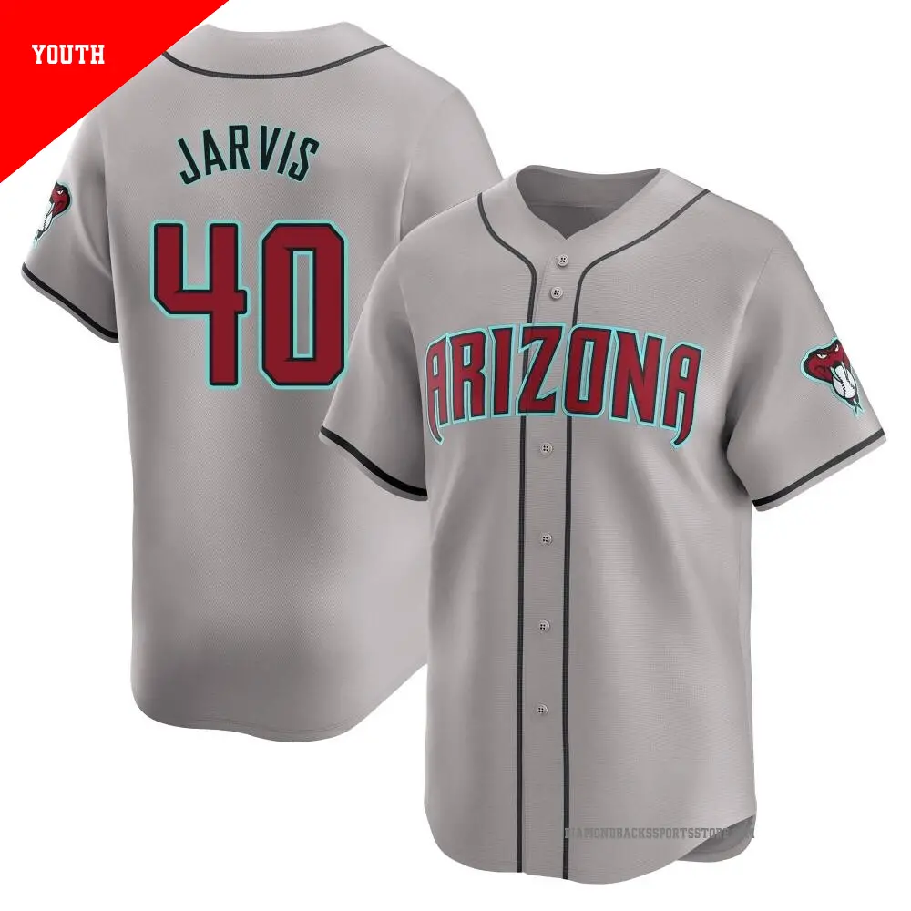 Youth ＃40 Bryce Jarvis Arizona Diamondbacks Gray Limited Away Jersey