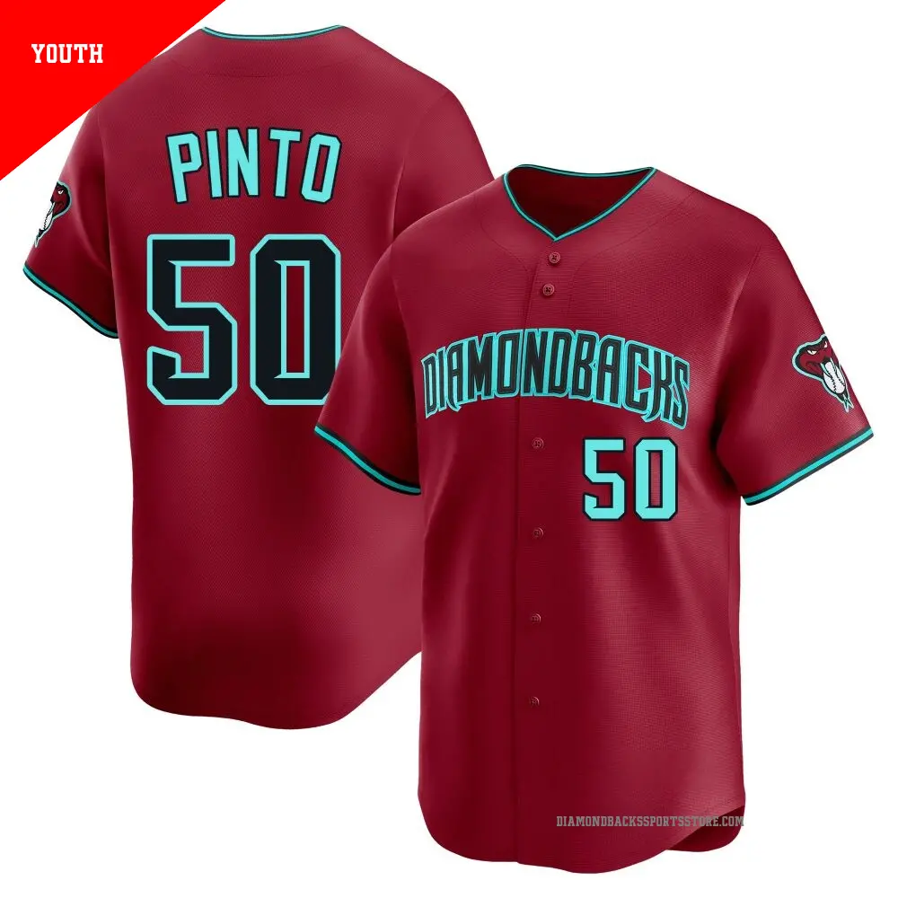 Youth ＃50 Rene Pinto Arizona Diamondbacks Red Limited Alternate Jersey