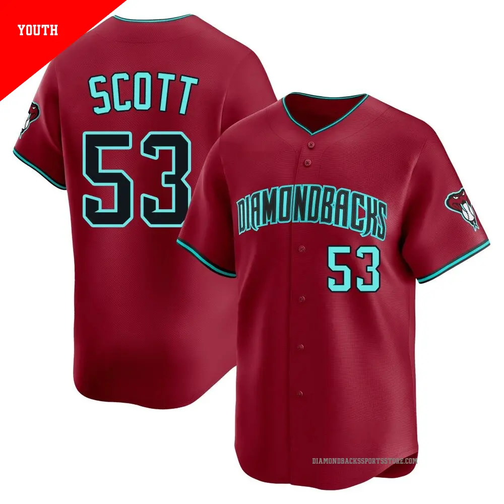 Youth ＃53 Tayler Scott Arizona Diamondbacks Red Limited Alternate Jersey