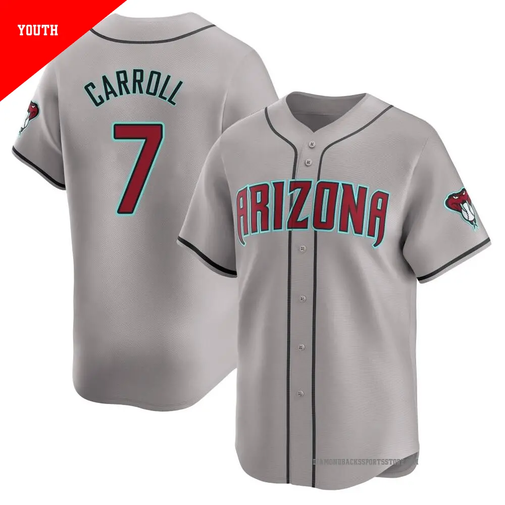Youth ＃7 Corbin Carroll Arizona Diamondbacks Gray Limited Away Jersey